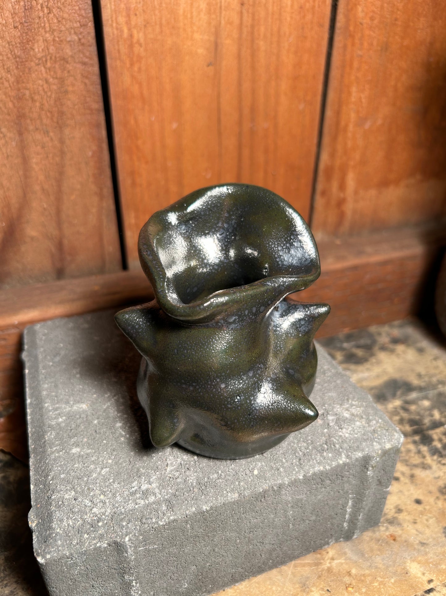 Metallic Green Mini Vase