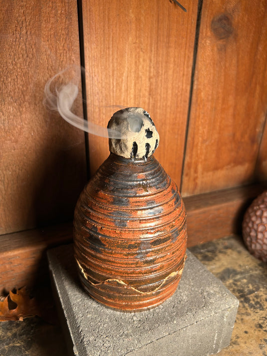Copper Skull Incense Holder