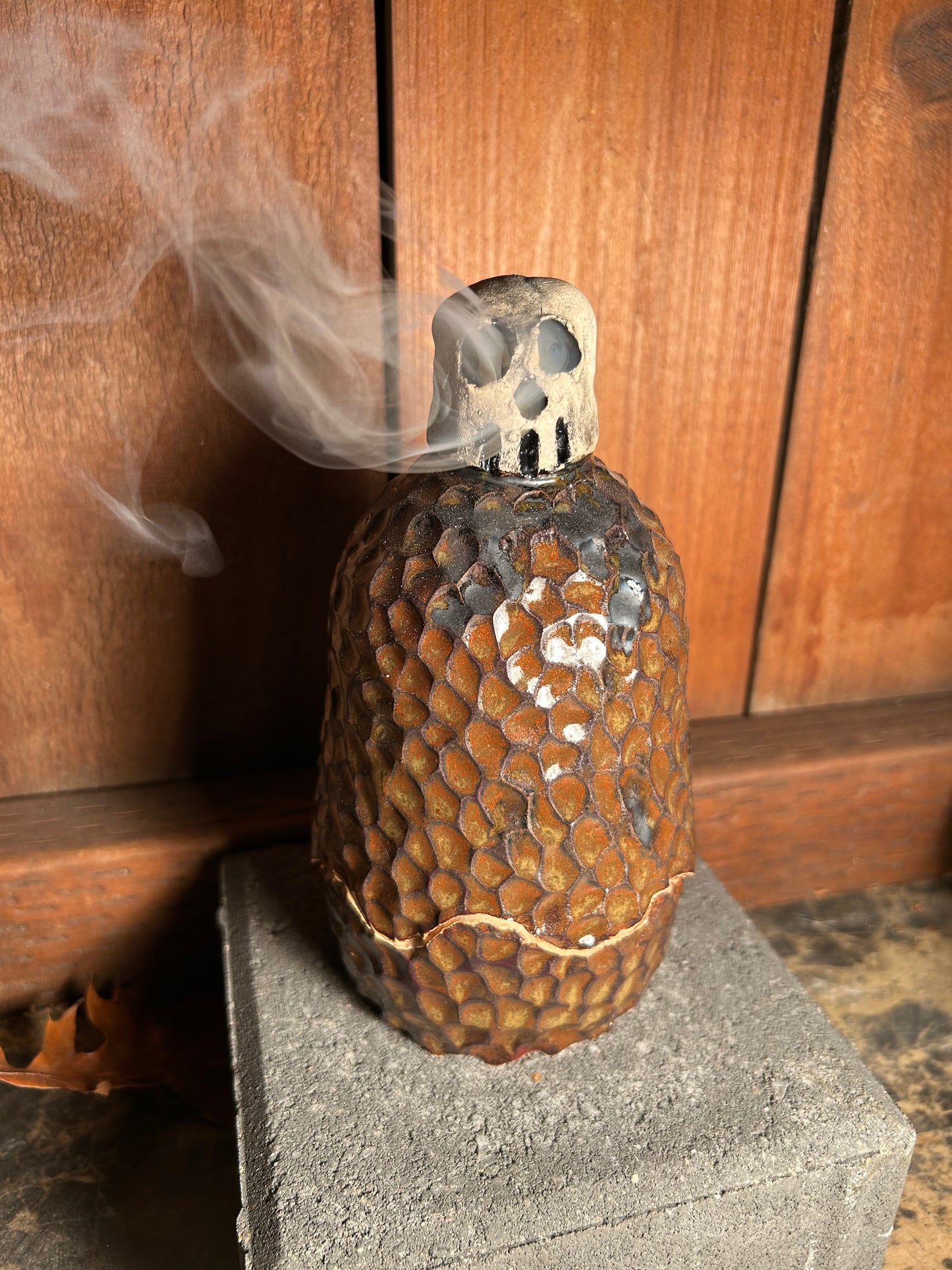 Scaled Skull Incense Holder